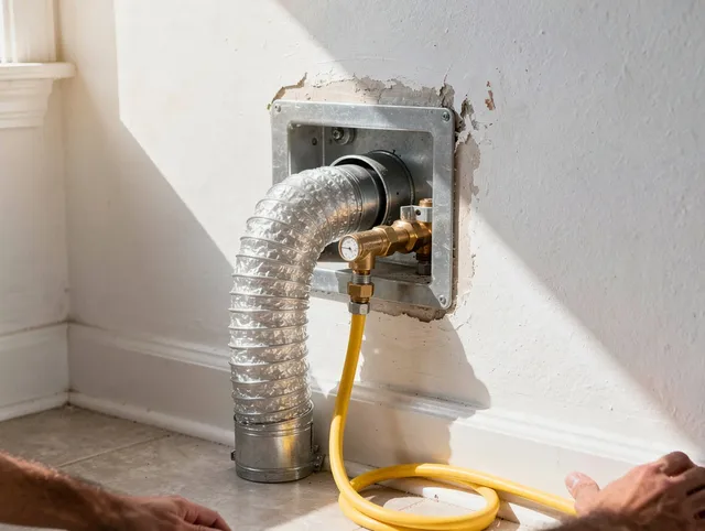 Port Orange Dryer Vent Cleaning certified technician performing specialized gas dryer vent cleaning in Port Orange